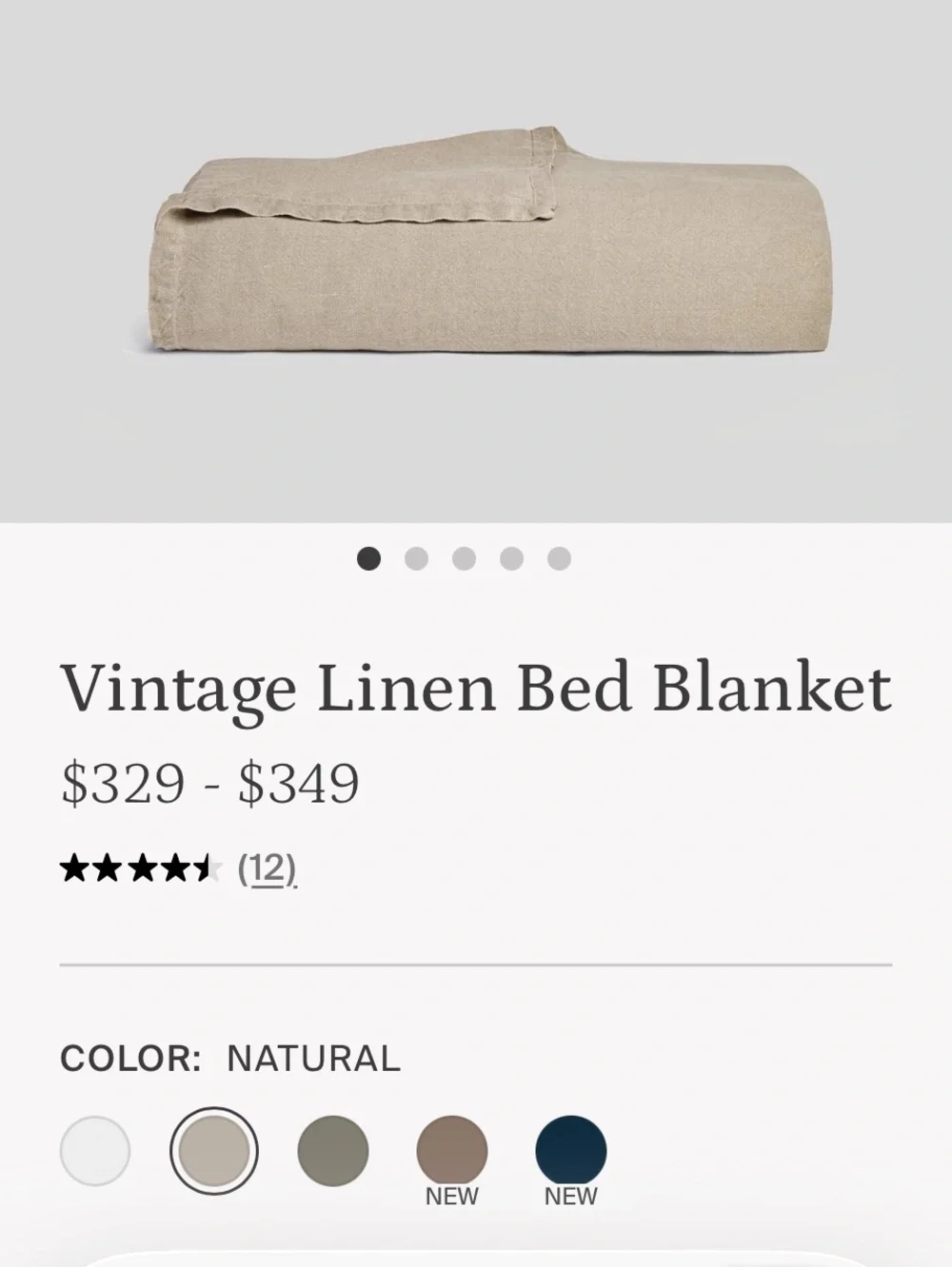 Vintage Linen Bed Blanket by Parachute in Pistachio Mint & 18x18” pillow cover